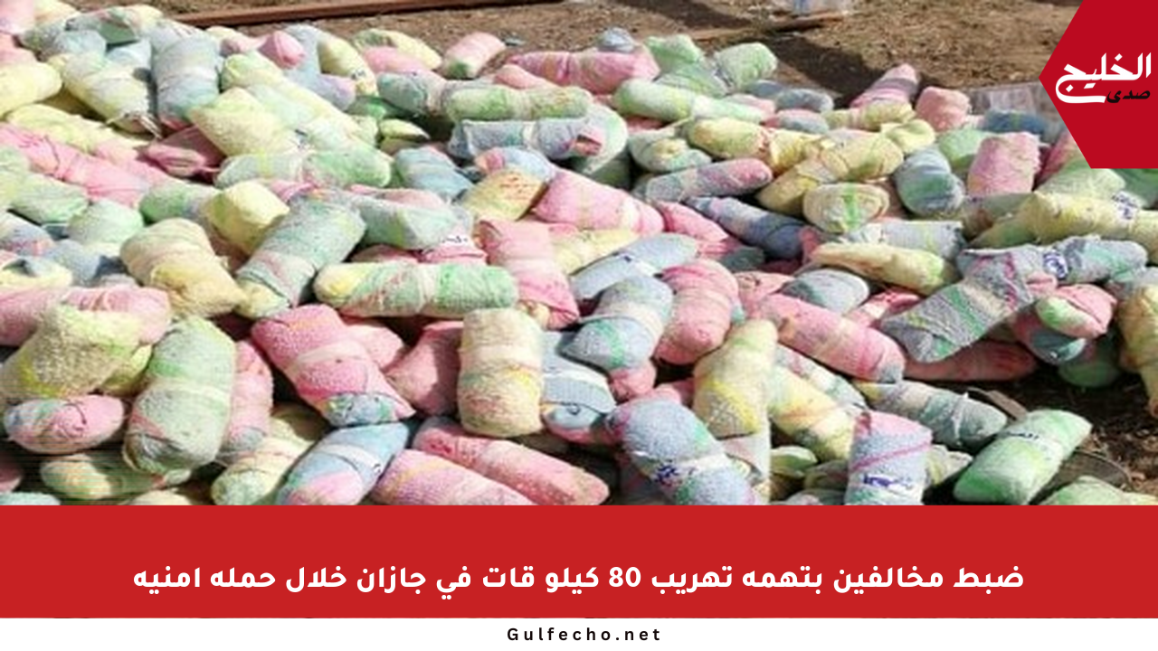 ضبط مخالفين بتهمة تهريب 80 كيلو قات في جازان خلال حملة أمنية